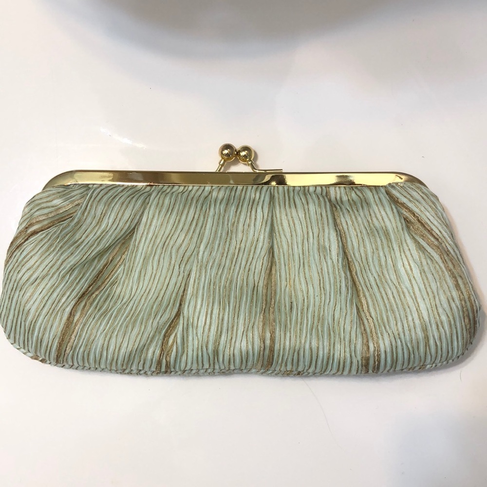Aqua and Gold Clutch